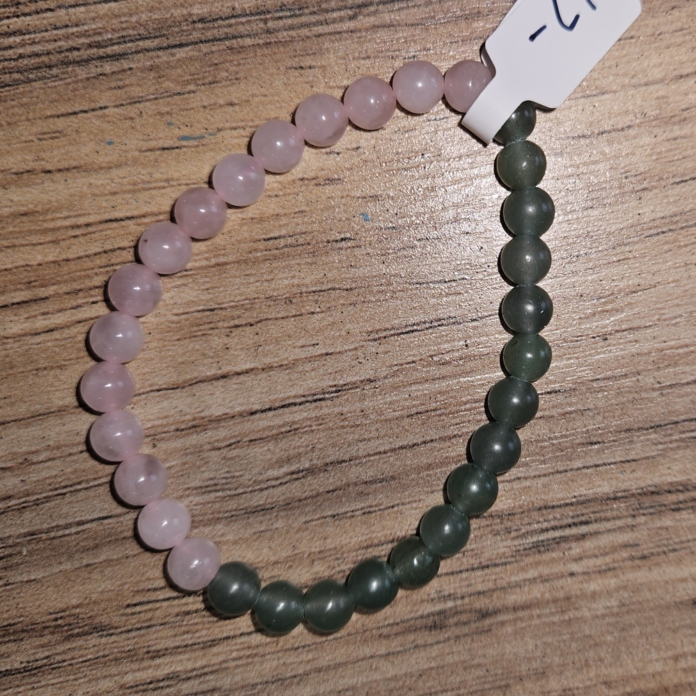 Jadeite & Rose quartz 6mm bracelet